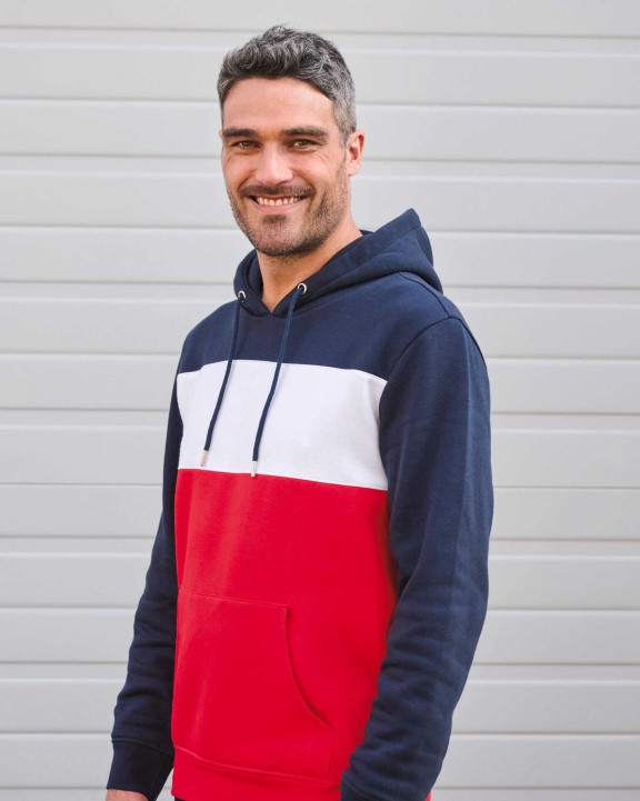KARIBAN Dreifarbiges Kapuzensweatshirt, Unisex Sweatshirt personalisierbar