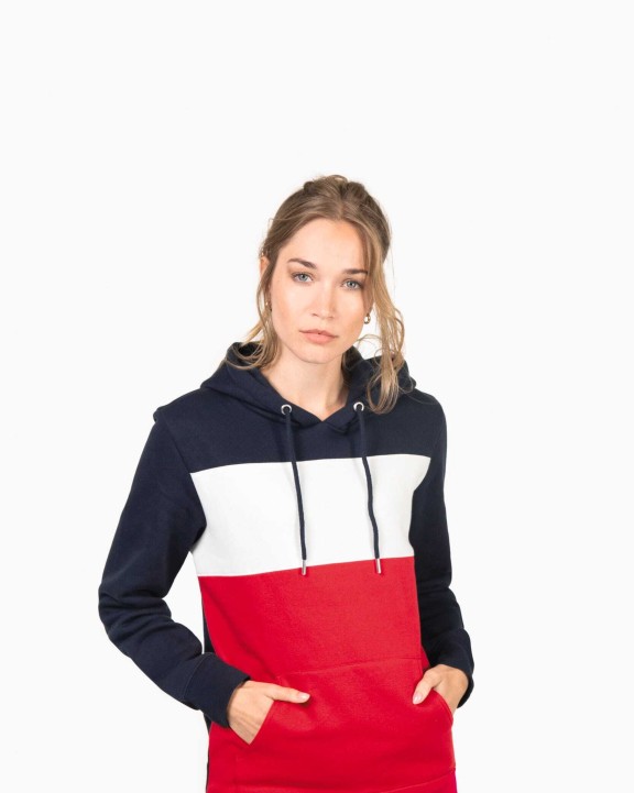 KARIBAN Dreifarbiges Kapuzensweatshirt, Unisex Sweatshirt personalisierbar