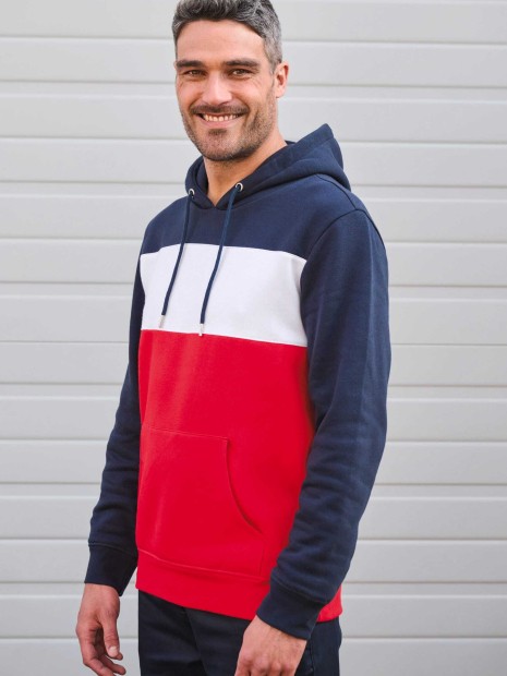 Sweat-shirts à personnaliser KARIBAN Sweat-shirt tricolore à capuche unisexe 