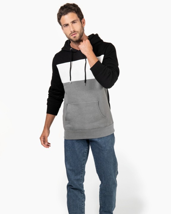 Sweat-shirt personnalisable KARIBAN Sweat-shirt tricolore à capuche unisexe