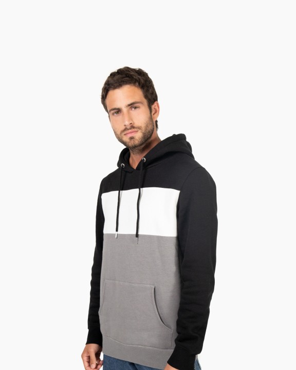 Sweater KARIBAN Driekleurige unisex sweater met capuchon voor bedrukking &amp; borduring