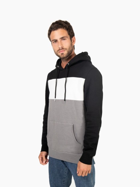 Sweat-shirts à personnaliser KARIBAN Sweat-shirt tricolore à capuche unisexe 