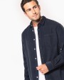 Hemd KARIBAN Heren overhemd met lange mouwen in ribfluweel voor bedrukking &amp; borduring