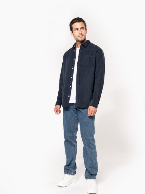 Chemises à personnaliser KARIBAN Chemise manches longues en velours homme 