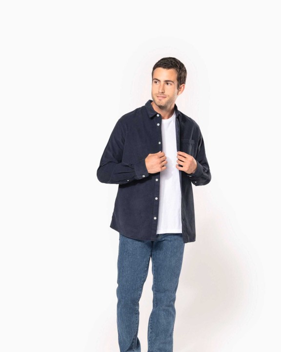 Chemise personnalisable KARIBAN Chemise manches longues en velours homme