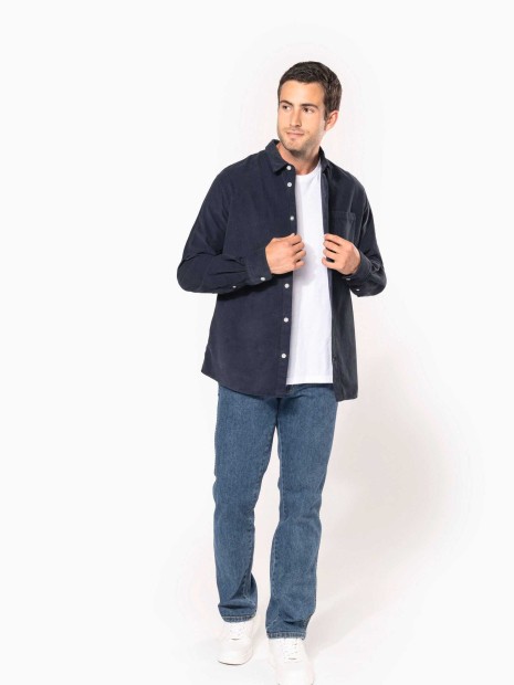 Chemises à personnaliser KARIBAN Chemise manches longues en velours homme 