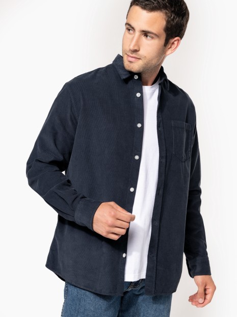 Chemises à personnaliser KARIBAN Chemise manches longues en velours homme 