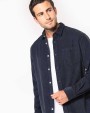 KARIBAN Langarmhemd aus Velours, für Herren Hemd personalisierbar