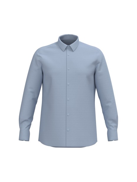 KARIBAN Chemise oxford manches longues homme bleu oxford personnalisable