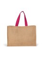 KIMOOD Sac shopping XL naturel/fuchsia personnalisable