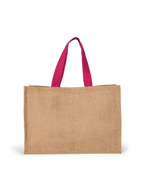 KIMOOD Sac shopping XL naturel/fuchsia personnalisable