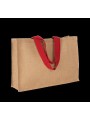 KIMOOD Sac shopping XL natural / cherry red personnalisable