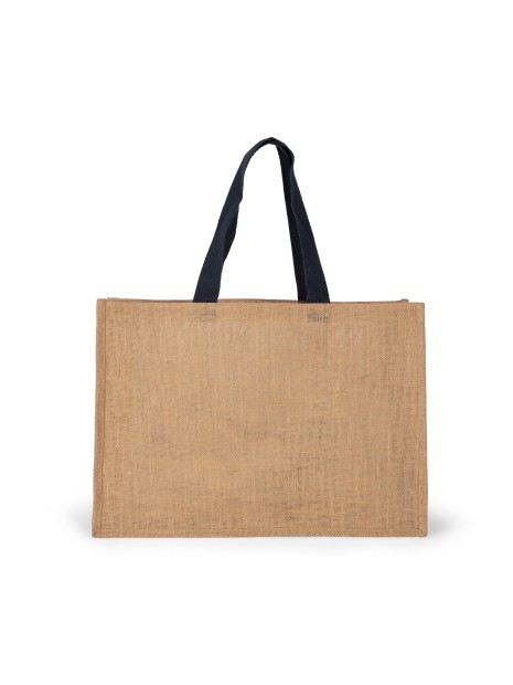 KIMOOD Sac shopping XL naturel/bleu marine personnalisable