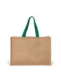 KIMOOD Sac shopping XL natural / kelly green personnalisable