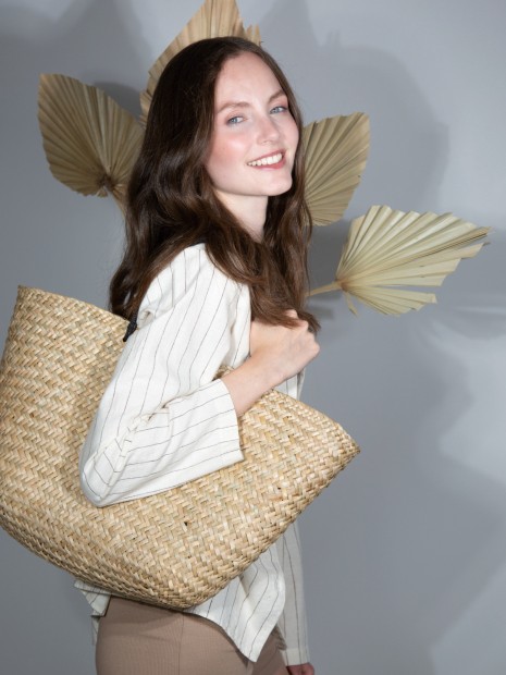 Sacs & Bagagerie à personnaliser KIMOOD Panier shopping en paille 