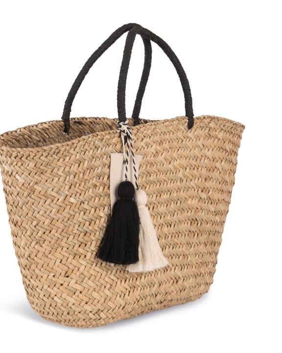KIMOOD Einkaufskorb aus stroh Tasche personalisierbar