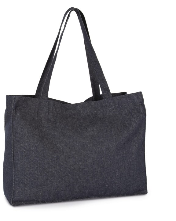 KIMOOD Große Shoppingtasche aus Denim Tasche personalisierbar