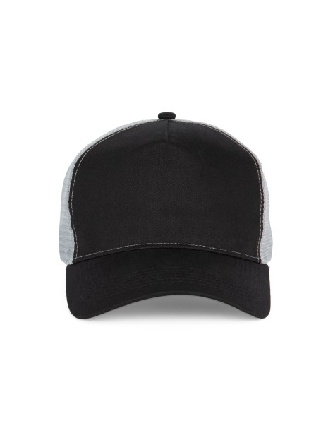 K-UP Casquette trucker - 5 panneaux noir/gris clair personnalisable