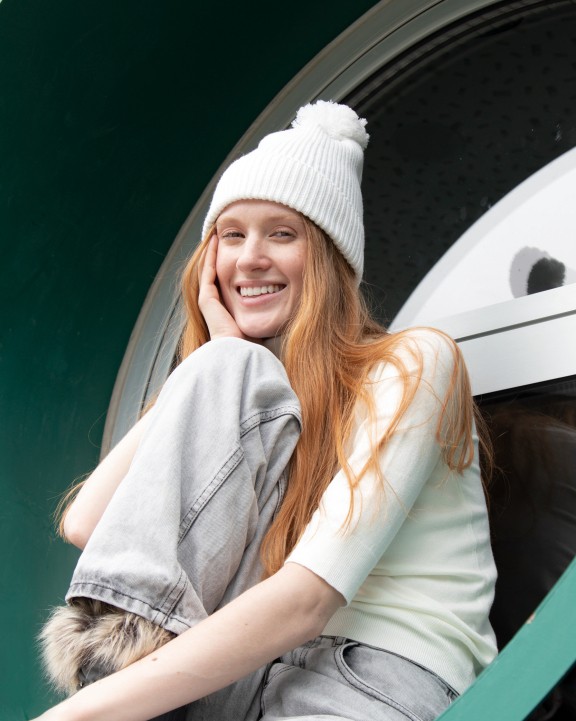 Bonnet, Écharpe & Gant personnalisable K-UP Bonnet avec pompon