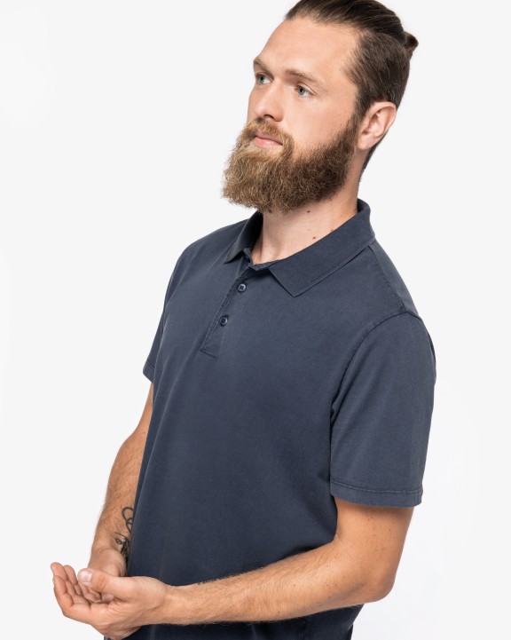 Poloshirt NATIVE SPIRIT Ecologische verwassen herenpolo van jersey voor bedrukking &amp; borduring