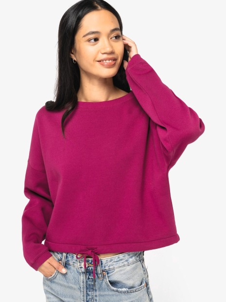 Sweat-shirts à personnaliser NATIVE SPIRIT Sweat-shirt écoresponsable à col rond oversize crop femme 