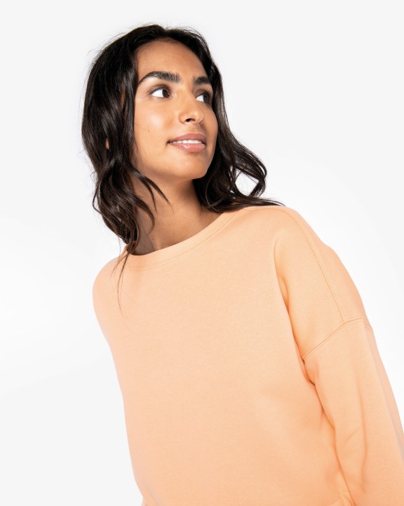 NATIVE SPIRIT Umweltfreundliches cropped Oversize Damen Sweatshirt mit Rundhalsausschnitt Sweatshirt personalisierbar