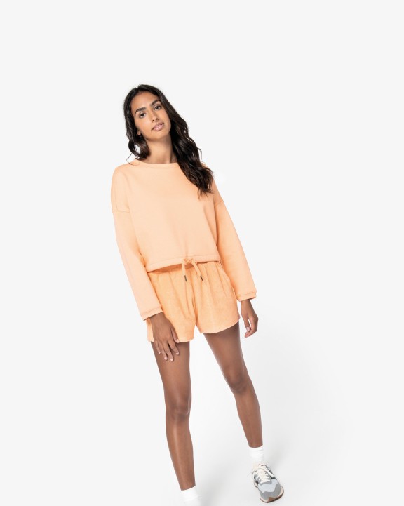 NATIVE SPIRIT Umweltfreundliches cropped Oversize Damen Sweatshirt mit Rundhalsausschnitt Sweatshirt personalisierbar