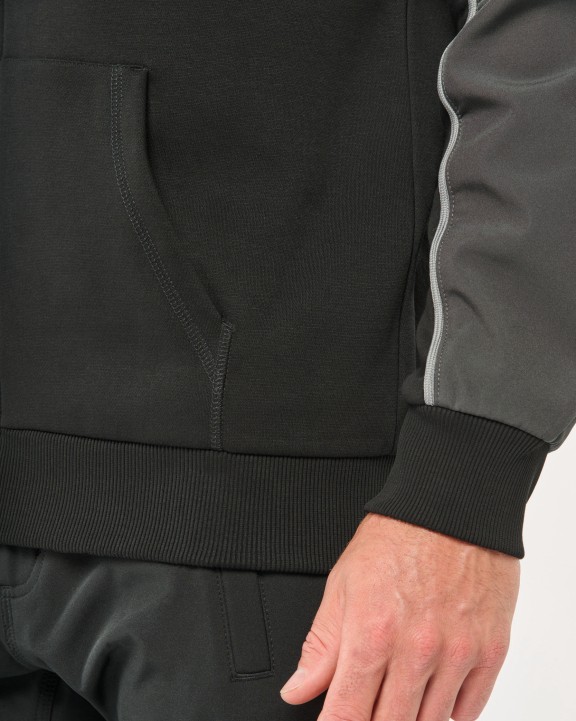 WK. DESIGNED TO WORK Umweltfreundliche, zweifarbige Molton-Kapuzenjacke mit Reißverschluss, Unisex Jacke personalisierbar