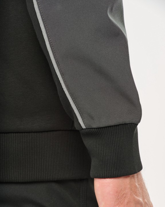 WK. DESIGNED TO WORK Umweltfreundliche, zweifarbige Molton-Kapuzenjacke mit Reißverschluss, Unisex Jacke personalisierbar