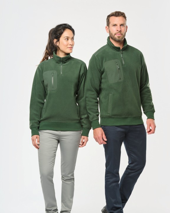Polar Fleece WK. DESIGNED TO WORK Ecologishe fleece met ritskraag unisex voor bedrukking &amp; borduring