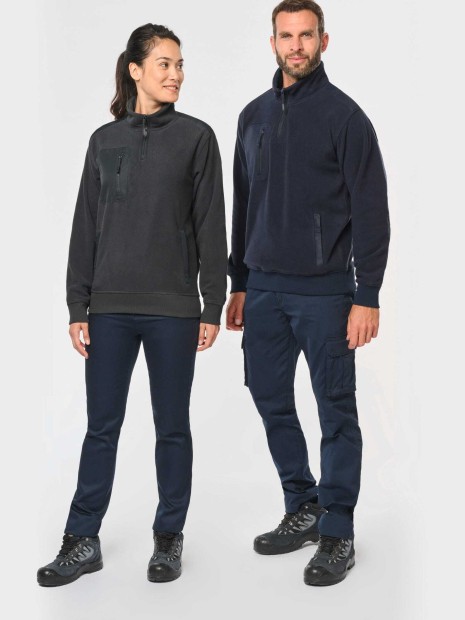 Laines polaires à personnaliser WK. DESIGNED TO WORK Polaire écoresponsable col zippé unisexe 