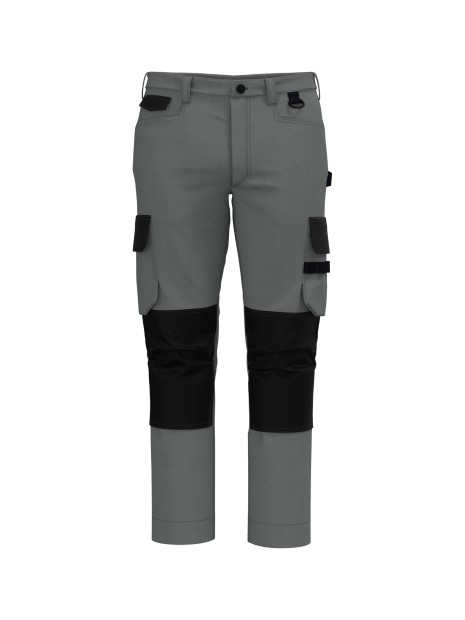 WK. DESIGNED TO WORK Pantalon de travail bicolore homme gris argenté/noir personnalisable