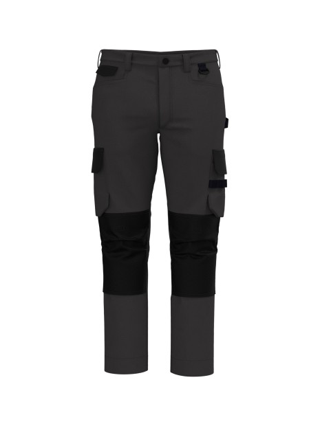 WK. DESIGNED TO WORK Pantalon de travail bicolore homme gris foncé/noir personnalisable