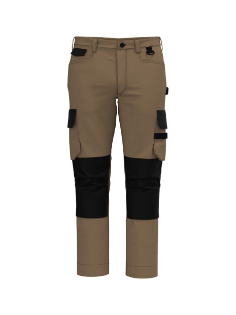 WK. DESIGNED TO WORK Pantalon de travail bicolore homme camel / black personnalisable