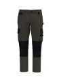WK. DESIGNED TO WORK Pantalon de travail bicolore homme dark khaki / black personnalisable