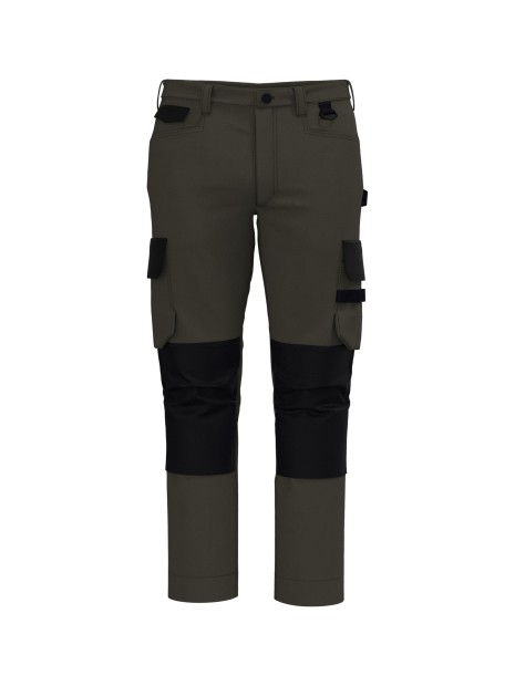 WK. DESIGNED TO WORK Pantalon de travail bicolore homme dark khaki / black personnalisable