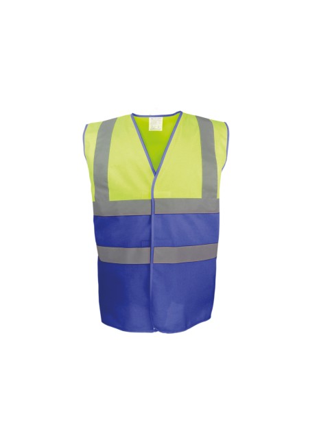 YOKO Gilet haute visibilité bicolore HI-VIS YELLOW/ROYAL BLUE personnalisable