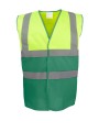 YOKO Gilet haute visibilité bicolore fluo yellow / green personnalisable