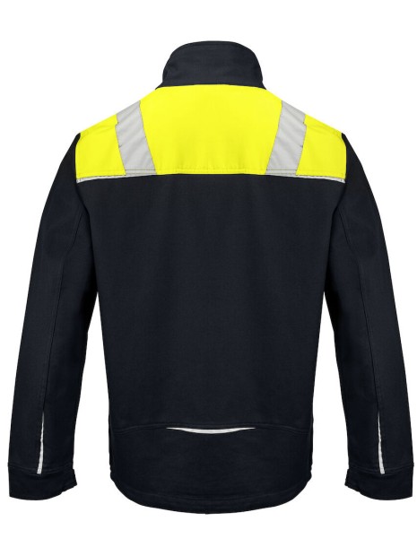 PROJOB 5437 BLOUSON PRIO COTON + FLUO noir/jaune personnalisable