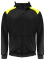 PROJOB 2133 SWEATSHIRT POLYESTER PRIO A/ CAPUCHE noir/jaune personnalisable