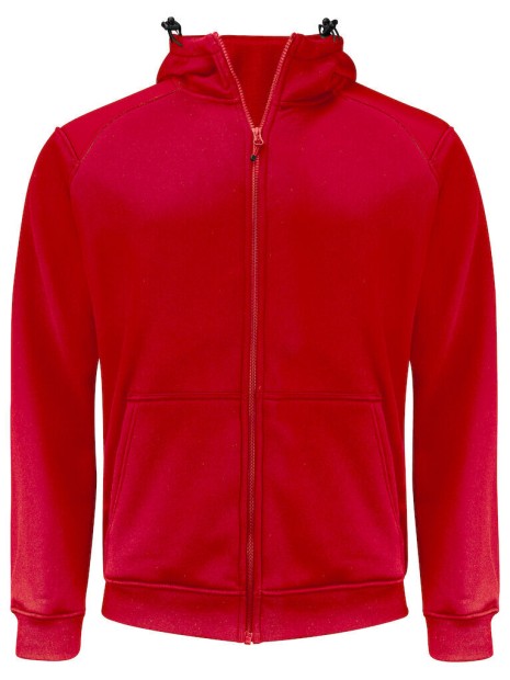 PROJOB 2133 SWEATSHIRT POLYESTER PRIO A/ CAPUCHE rouge personnalisable