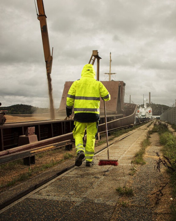 Broek PROJOB 6571 SIGNALISATIESTRETCHBROEK MET KNIEZAKKEN EN SPIJKERZAKKEN EN ISO 20471 KLASSE 2 voor bedrukking &amp; borduring