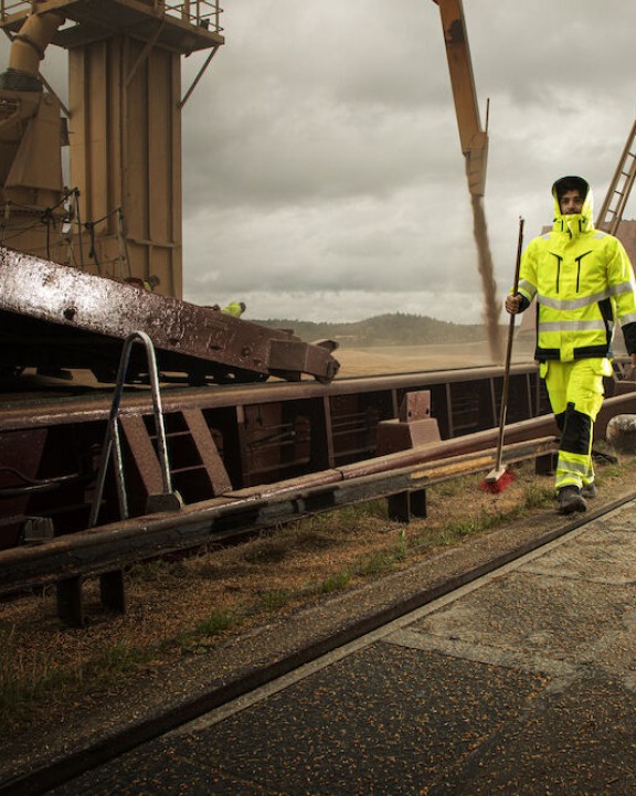 Broek PROJOB 6527 SIGNALISATIESTRETCHBROEK MET SPIJKERZAKKEN EN 37,5™ TECHNOLOGIE EN ISO 20471 KLASSE 2 voor bedrukking &amp; borduring