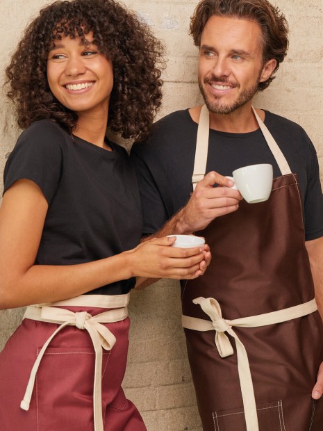 Tabliers à personnaliser SG CLOTHING SANTORINI - Contrasted Bistro Apron with Pocket 