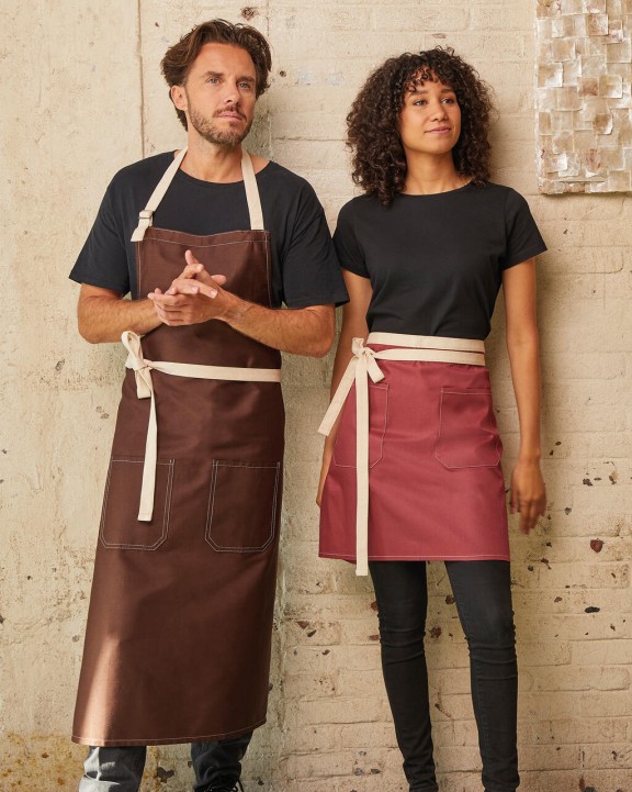 SG CLOTHING SANTORINI - Contrasted Bistro Apron with Pocket Schürze personalisierbar