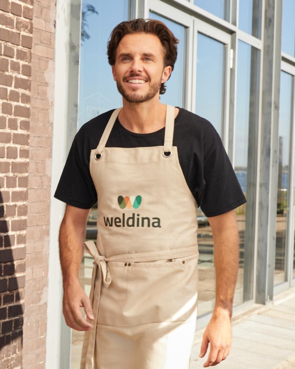 Tablier personnalisable SG CLOTHING PROVENCE - Crossover Eyelets Bib Apron with Pocket
