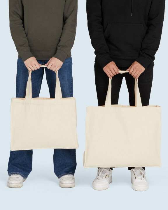 SG CLOTHING Canvas Wide Shopper with Fold LH Tasche personalisierbar
