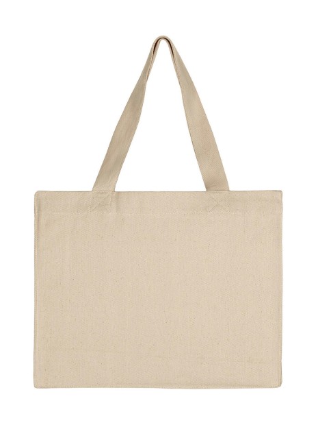 SG CLOTHING Canvas Wide Shopper with Fold LH NATURAL personnalisable