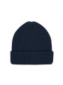 K-UP Bonnet côtelé à double revers bleu crepuscule personnalisable