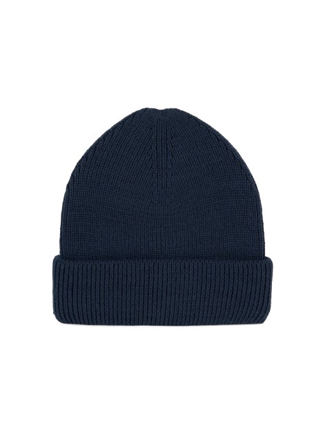 K-UP Bonnet côtelé à double revers bleu crepuscule personnalisable